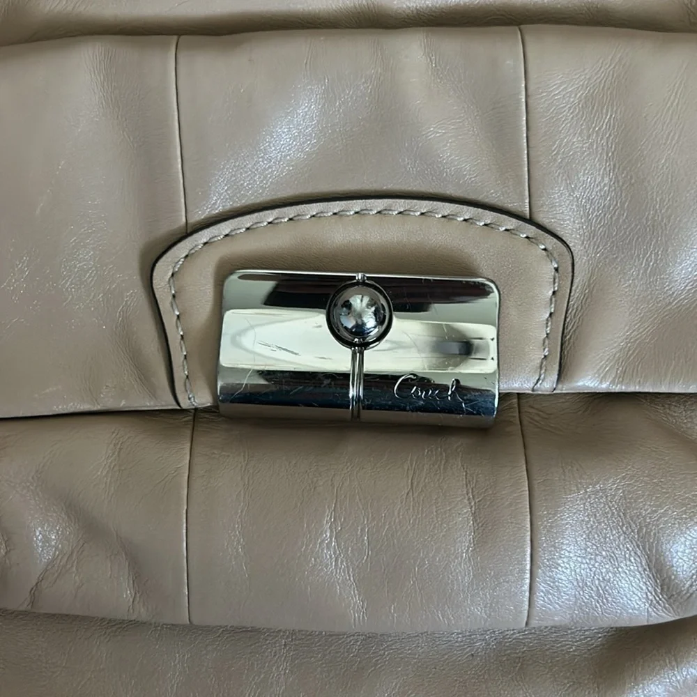 COACH Kristin Leather Crossbody Beige Convertible Shoulder Bag 14769